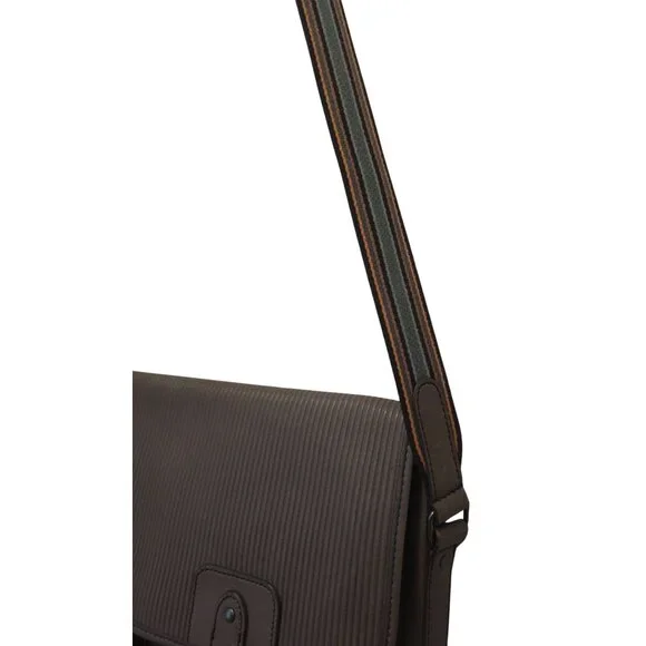 FOSSIL GREENVILLE Gray Leather Travel Courier Messenger Bag - Picture 6 of 11